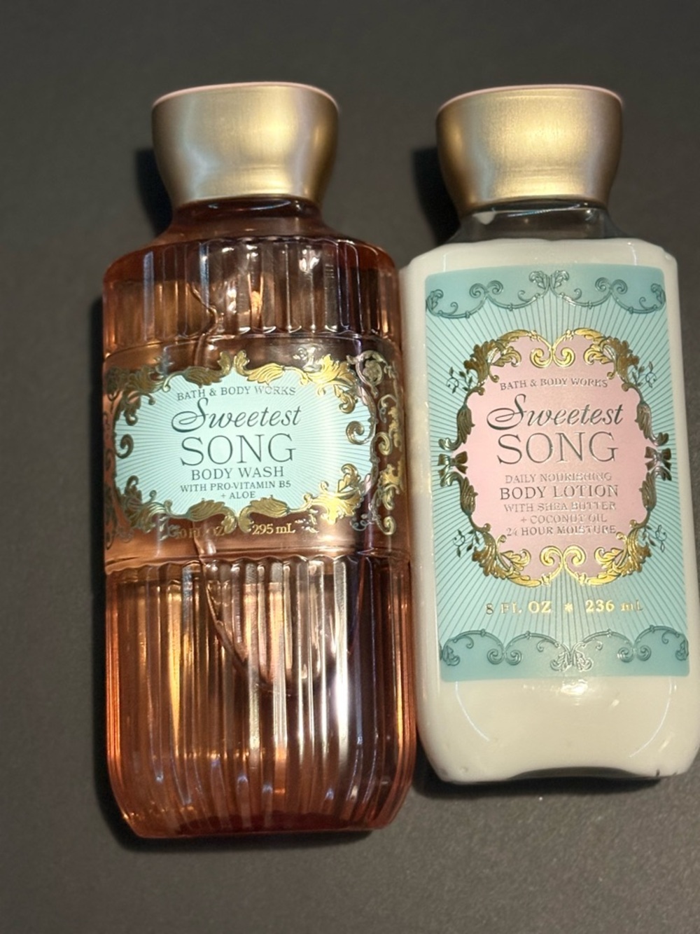Bath & Body Works Sweetest Song Body Wash & Lotion Set - Pink/White/Gold
